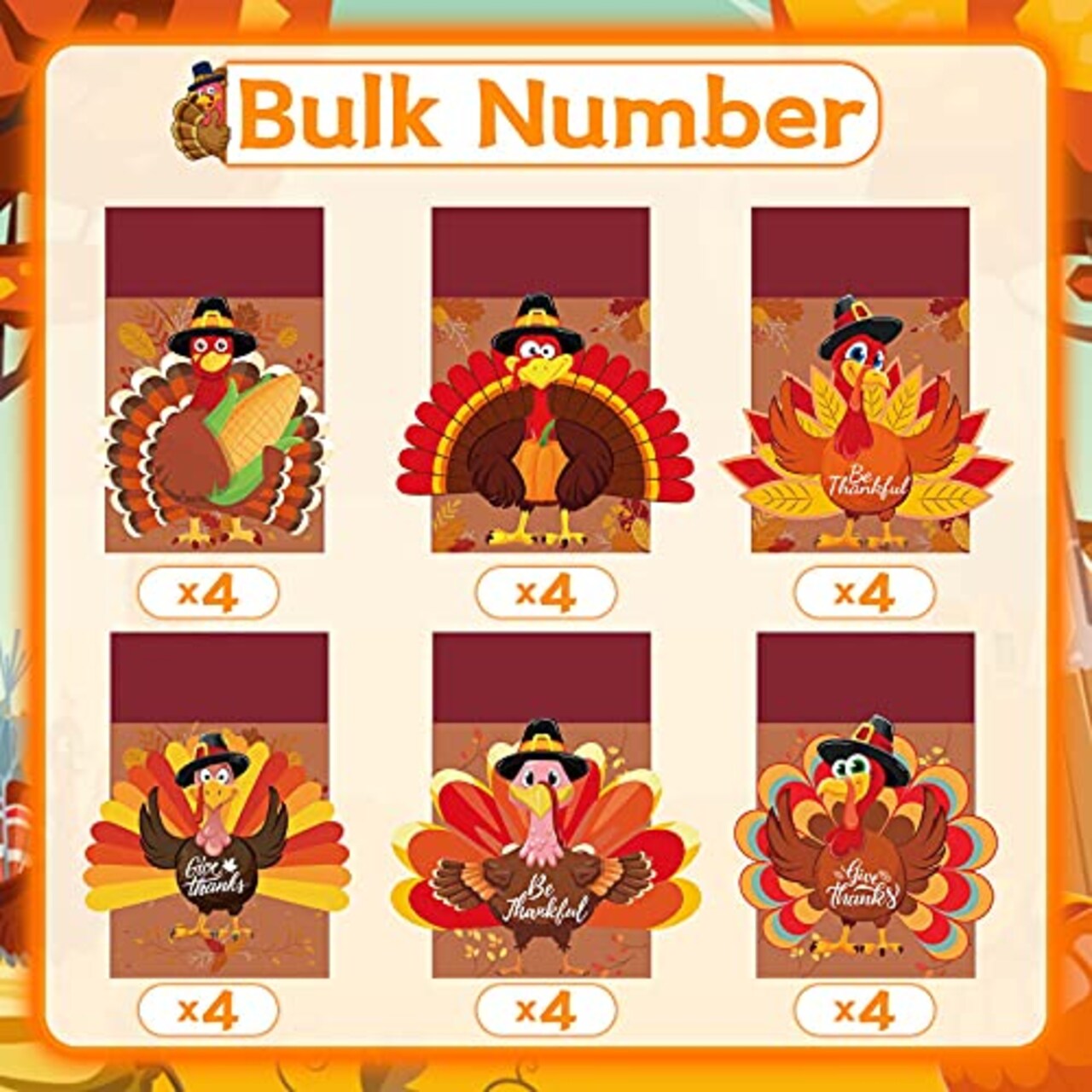 24PCS Thanksgiving Cutlery Holder Set Thanksgiving Table Decor Set Thanksgiving Table Setting Decorations Thanksgiving Turkey Utensil Décor for Thanksgiving Autumn Fall Harvest Party Table Decoration